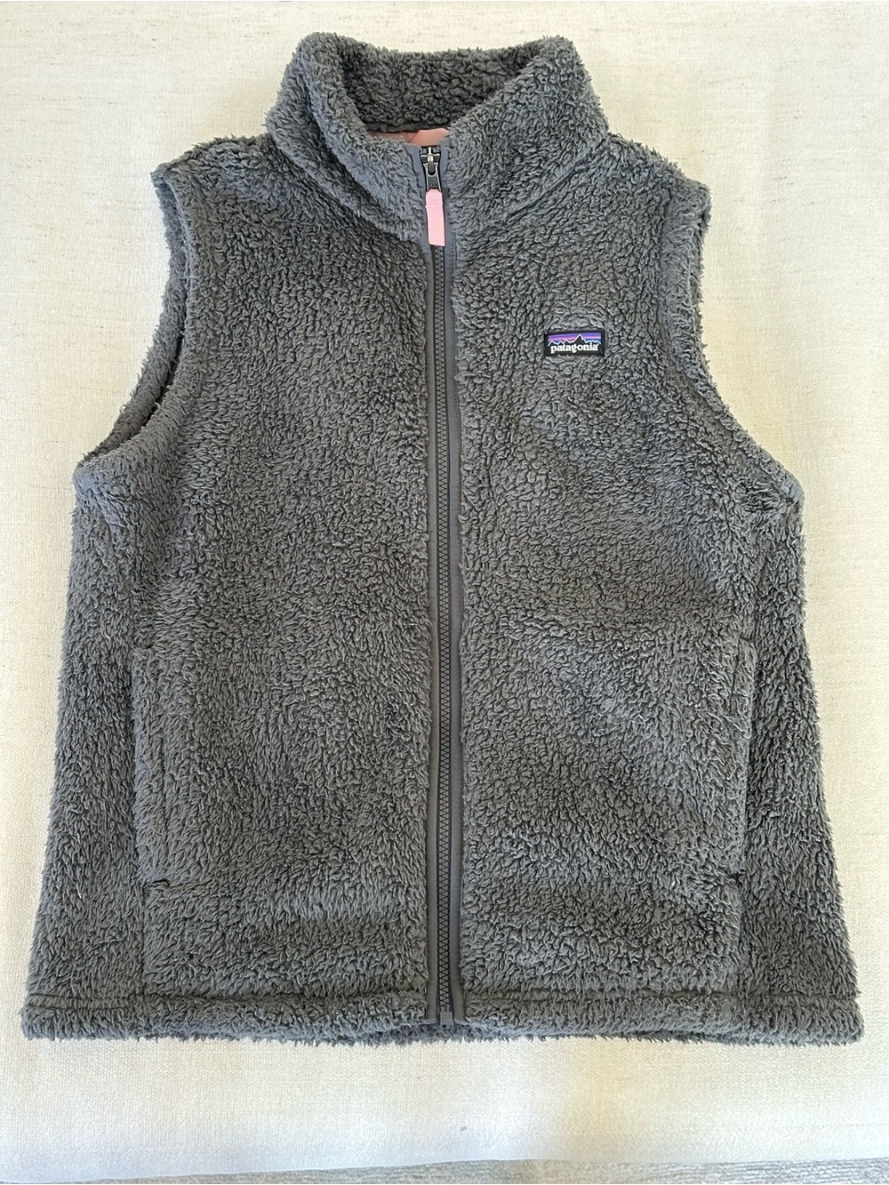 Patagonia Kids Gray Fleece Jacket with Pink Loop